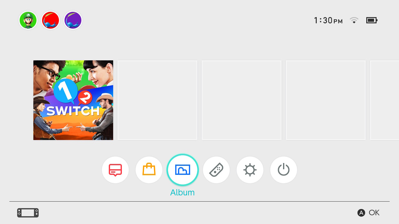 switch capturas de pantalla