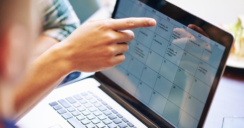 calendario en el portatil