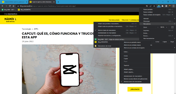 crear carpeta marcadores Chrome crear carpeta marcadores Chrome