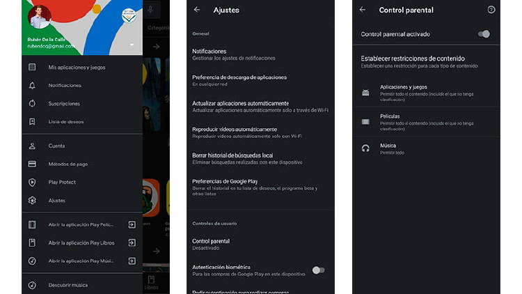Control parental Google Play Control parental Google Play