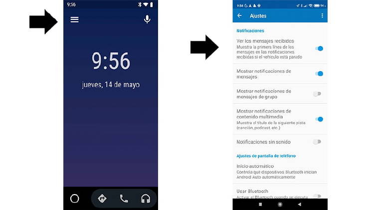 responder ver mensajes android auto