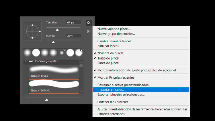 instalar pinceles photoshop