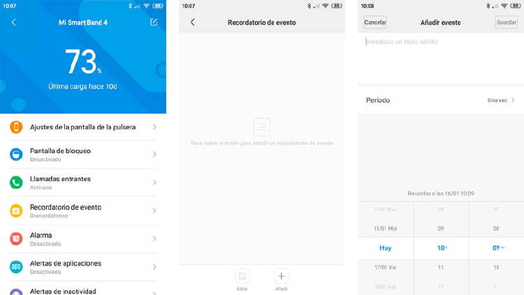 Recordatorios Mi Band 4 Recordatorios Mi Band 4