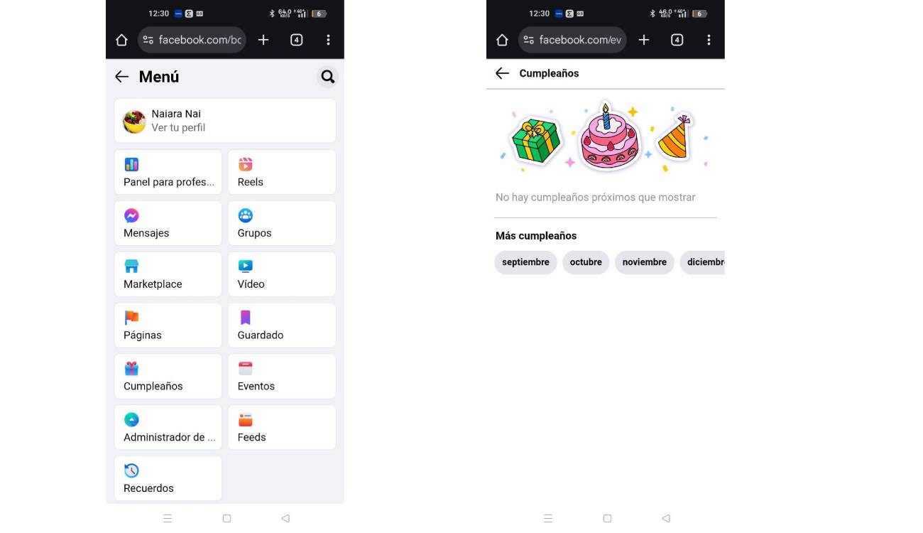 ver cumpleaños facebook