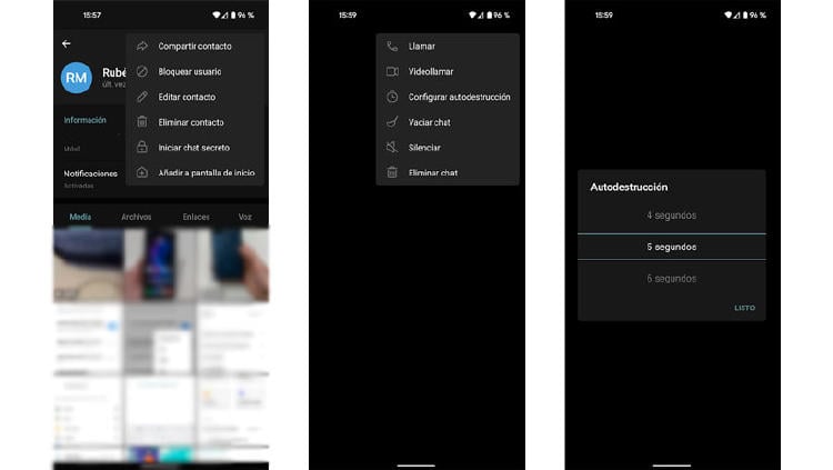 autodestruir mensajes telegram