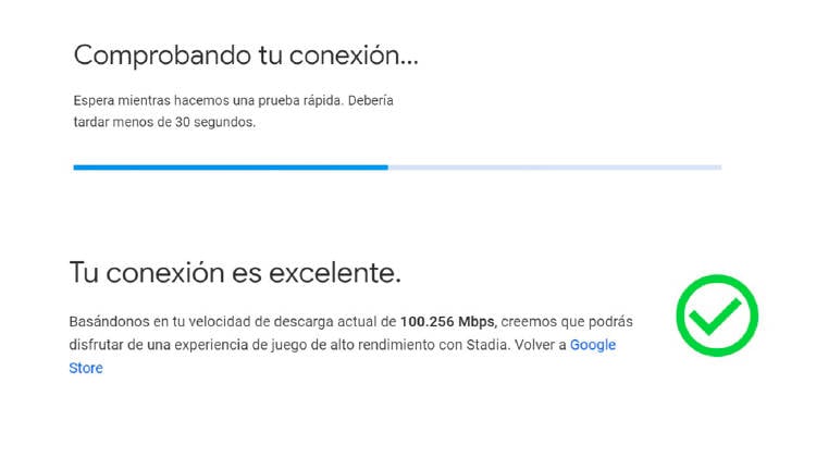 comporbar conexion fibra optica para jugar Google Stadia