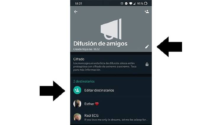 Editar difusion WhatsApp Editar difusion WhatsApp