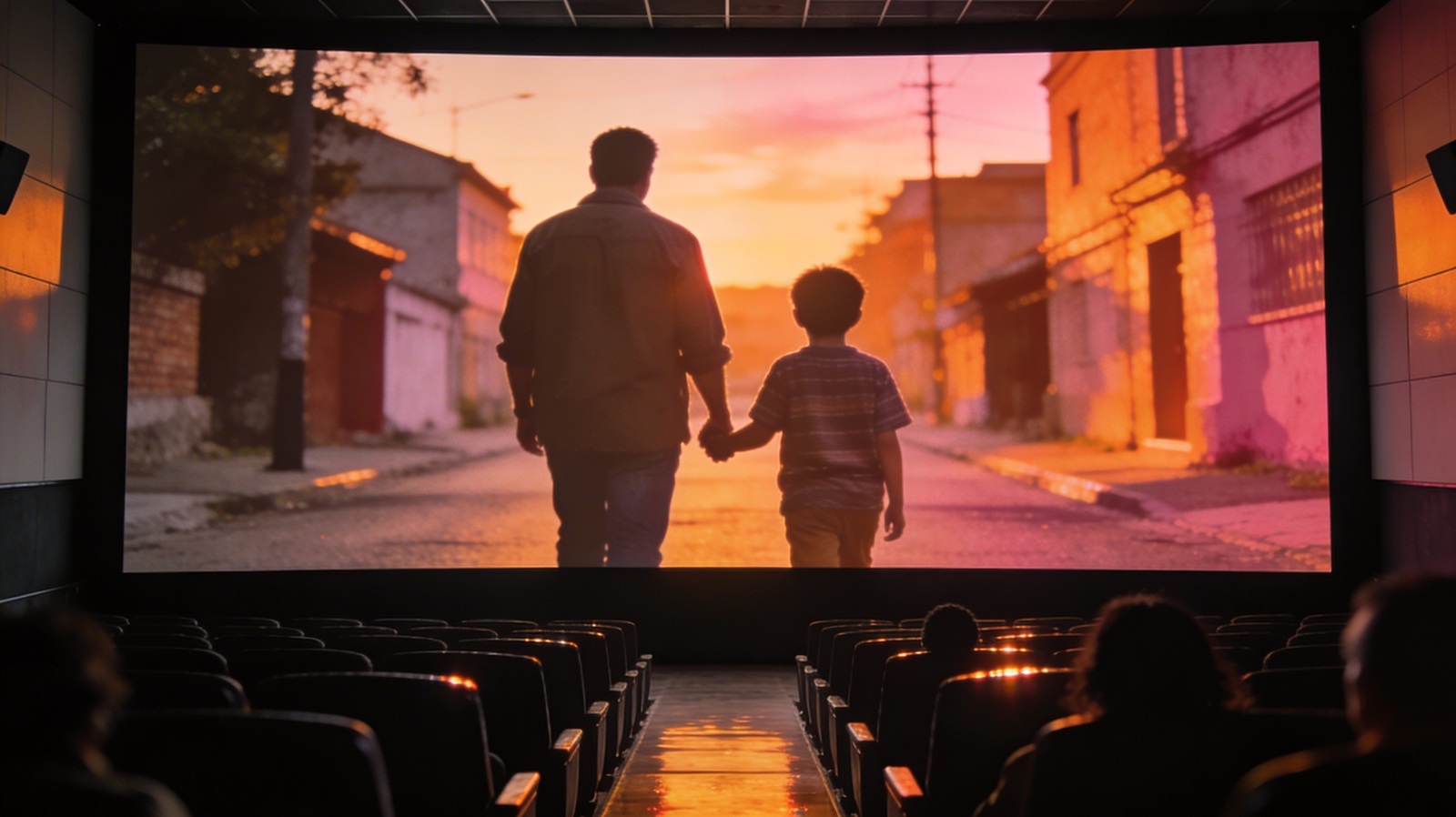 padre con su hijo en una pelicula