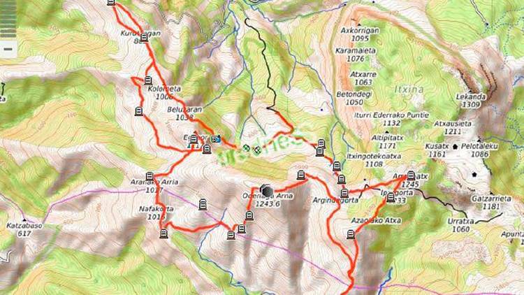 Ruta mapa senderismo