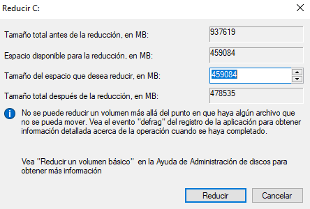 Partición disco duro Windows