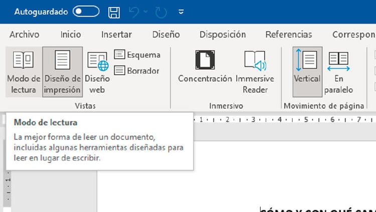modo lectura word