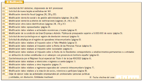 modificacion declaración censal