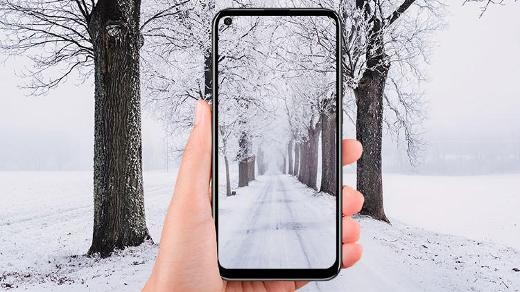 foto movil nieve foto nevando