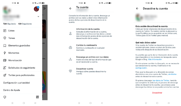 desactivar cuenta Twitter