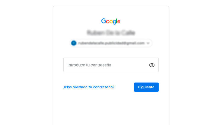 contraseña olvidada Google