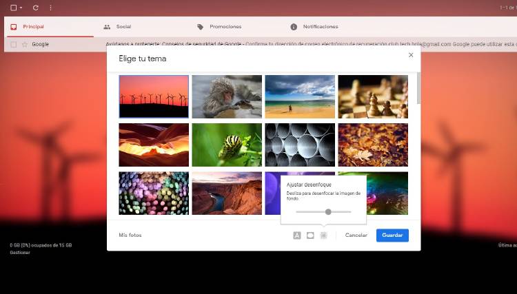 Viñeteado o desenfoque Gmail Viñeteado o desenfoque Gmail