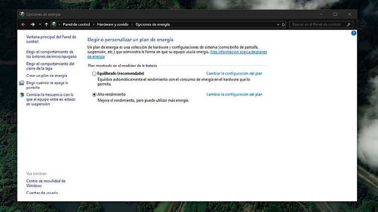 apagado suspensión opciones bateria apagado suspensión opciones bateria