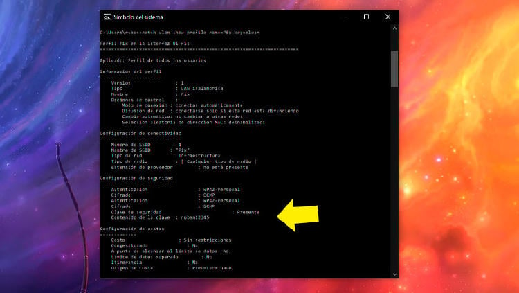 clave wifi ordenador