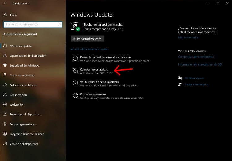 programar windows 10 actualizar