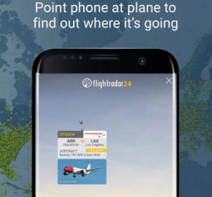 móvil con captura app flightradar24
