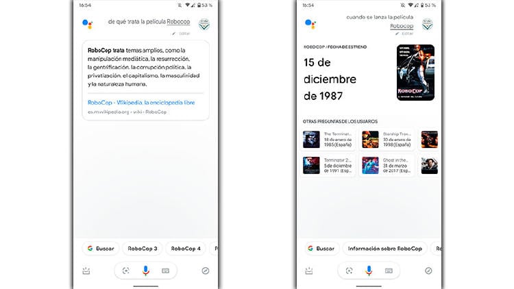 peliculas informacion google assistant