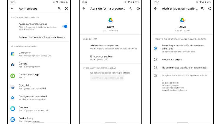 enlaces por defecto android enlaces por defecto android