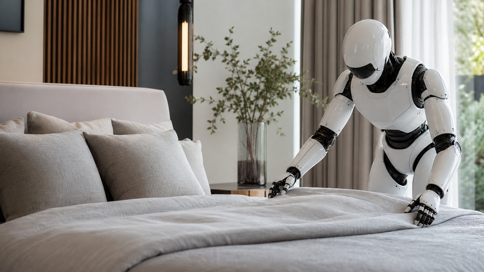 robot haciendo la cama