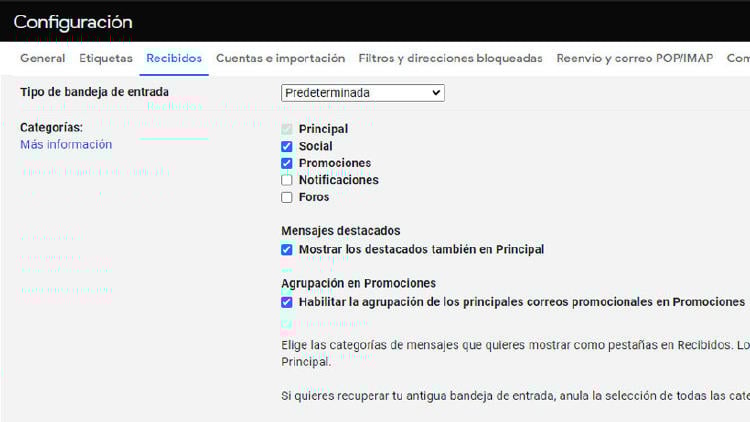 categorias gmail categorias gmail