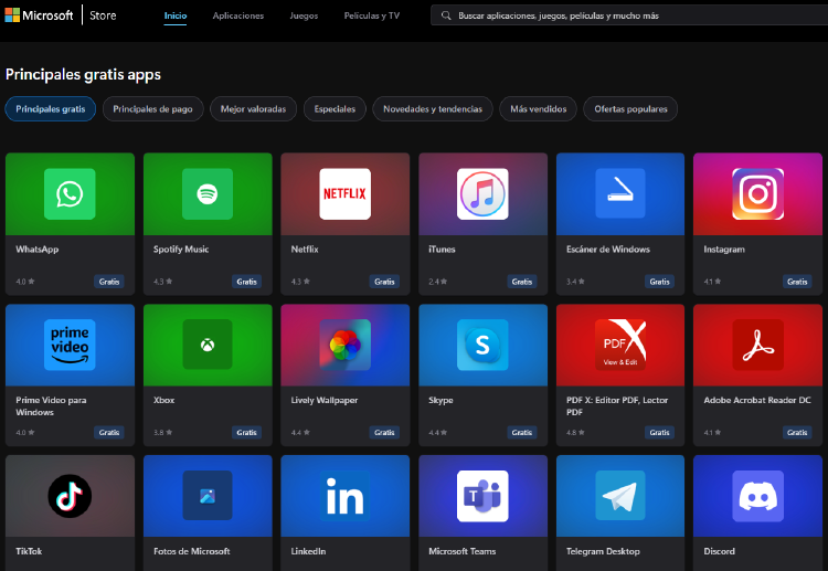 apps gratis Microsoft