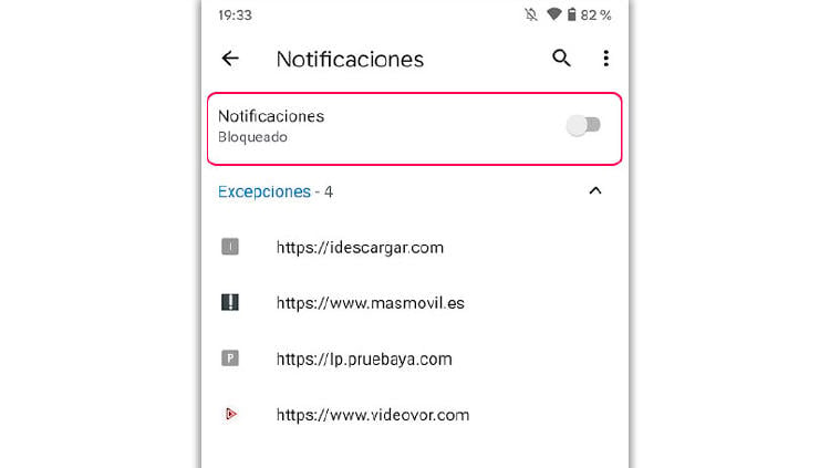 bloquear notificaciones google chrome