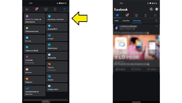 recientes facebook movil recientes facebook movil