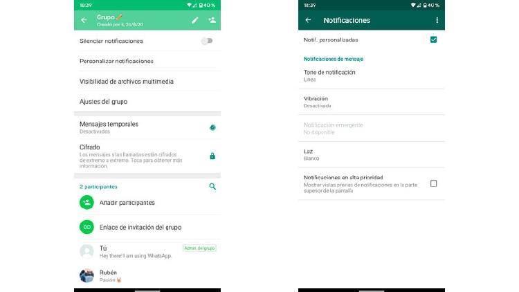opciones notificaciones sonido WhatsApp opciones notificaciones sonido WhatsApp