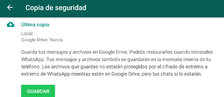 copia drive whatsapp