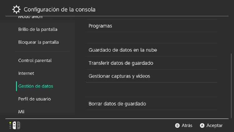 configuración switch