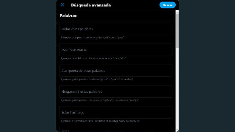 búsqueda avanzada twitter