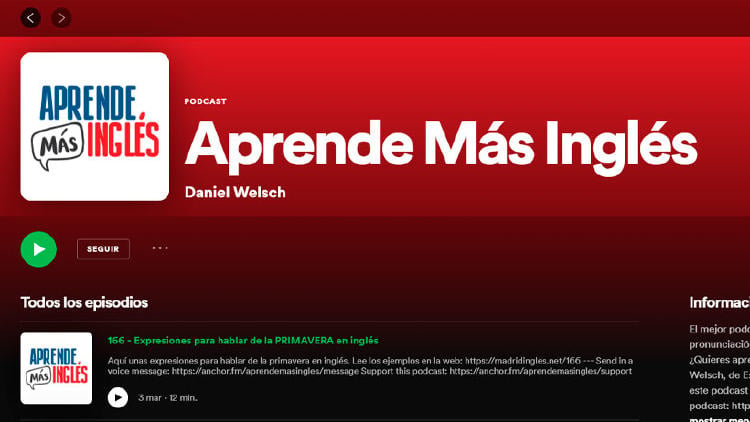 podcast aprende más ingles spotify