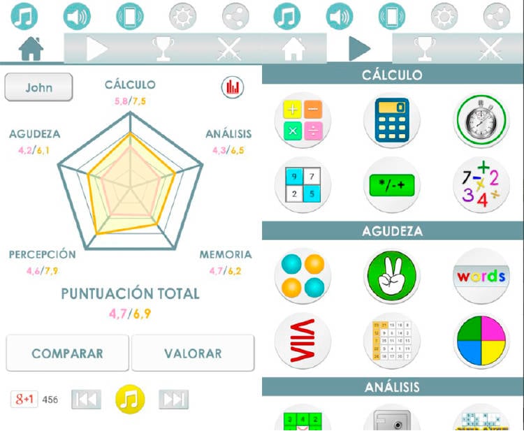 Calculo y memoria entrenar movil