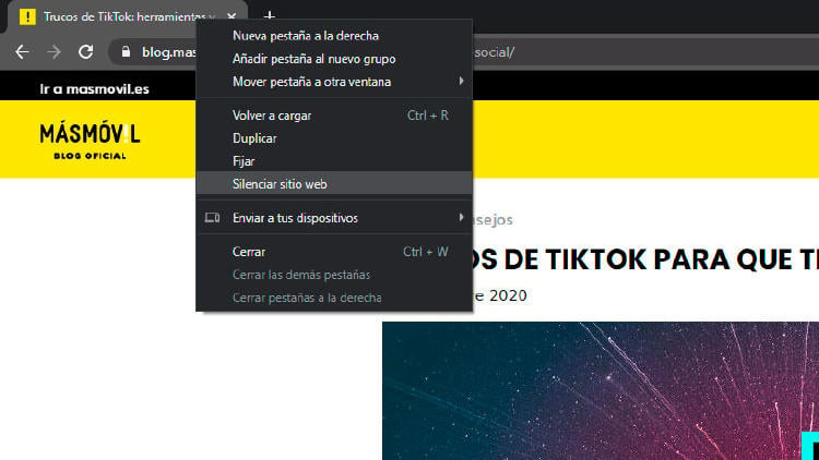 silenciar web Chrome ordenador