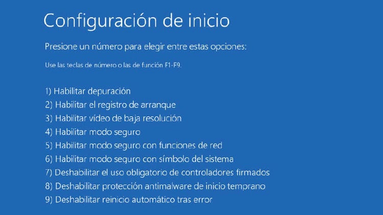 Configuración de inicio Configuración de inicio