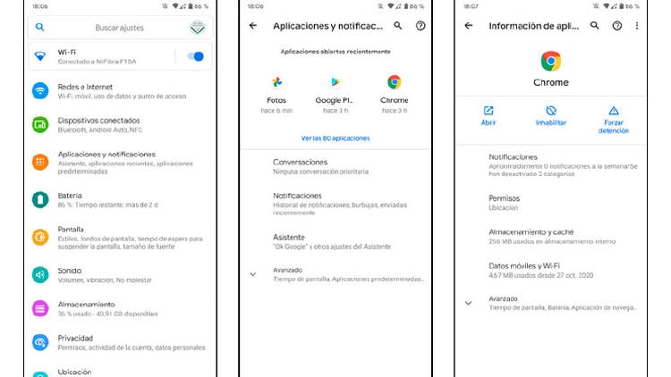 notificaciones ajustes android