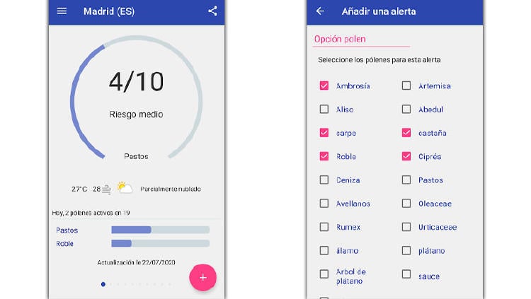 app polen alergia
