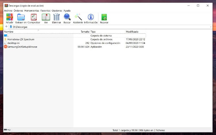winrar pantalla winrar