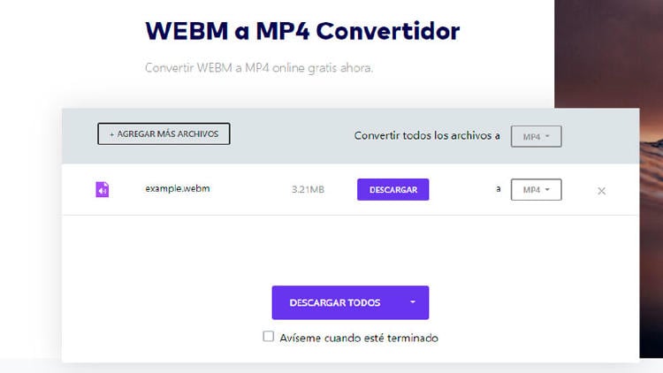 convertir webm a mp4