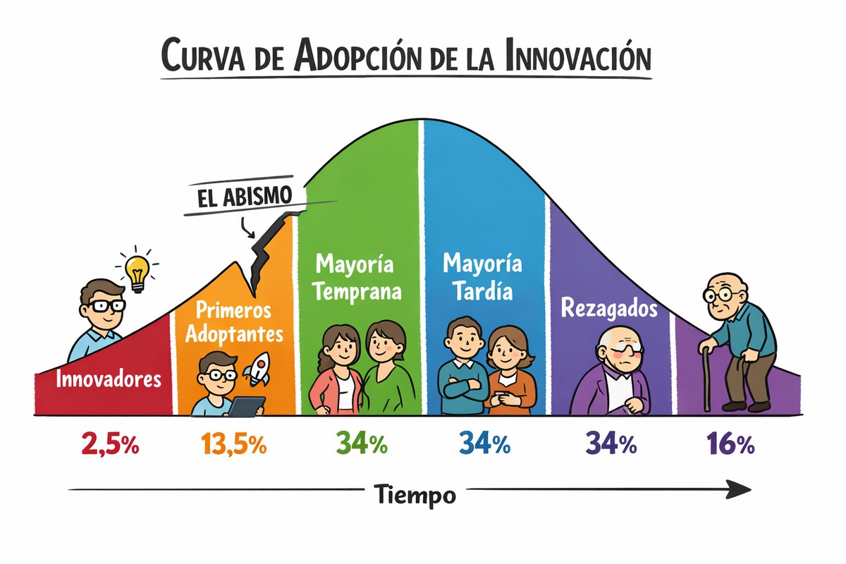 Ejemplo de curva de adopci&oacute;n de la innovaci&oacute;n