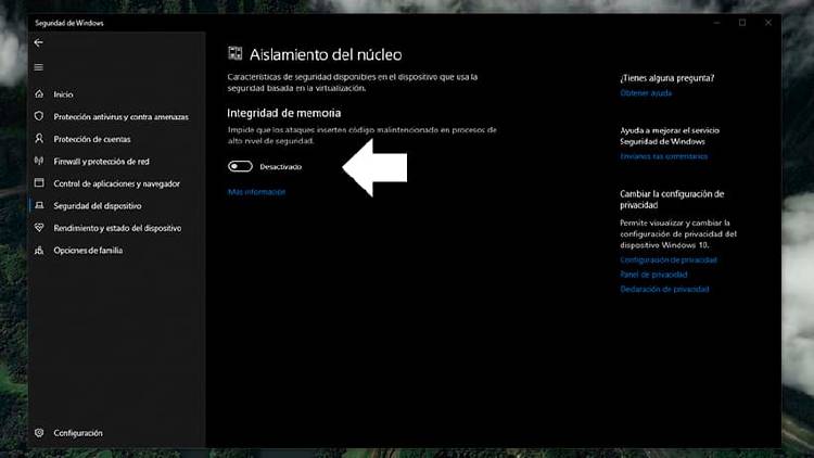 seguridad del dispositivo windows