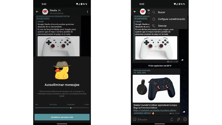 autoeliminar mensajes telegram