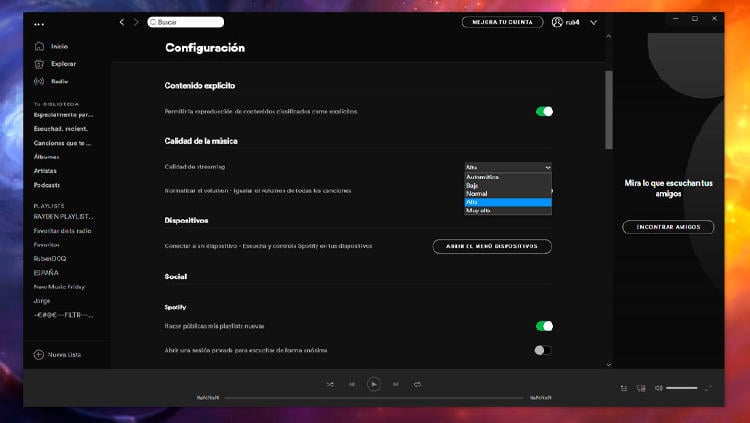 calidad sonido ordenador spotify calidad sonido ordenador spotify