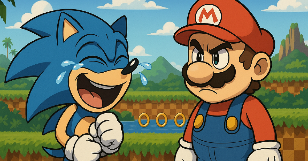 sonic mario se rie