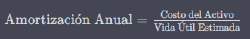 fórmula amortización