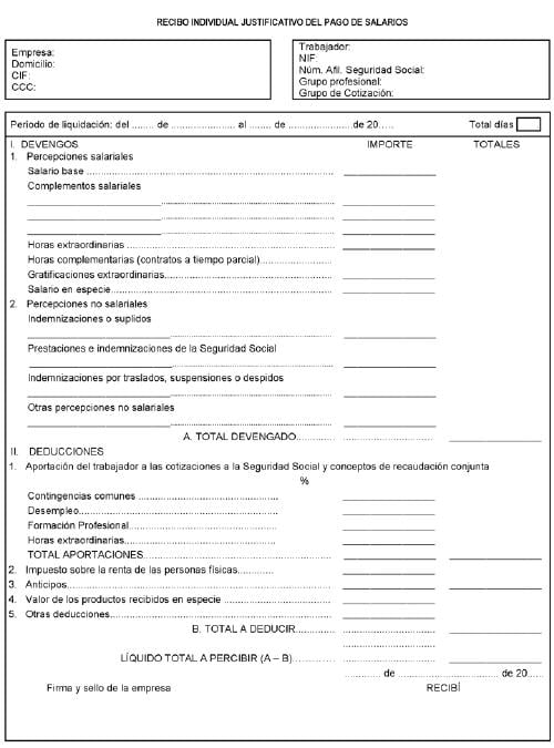 modelo nómina de trabajo cómo es una nómina de trabajo